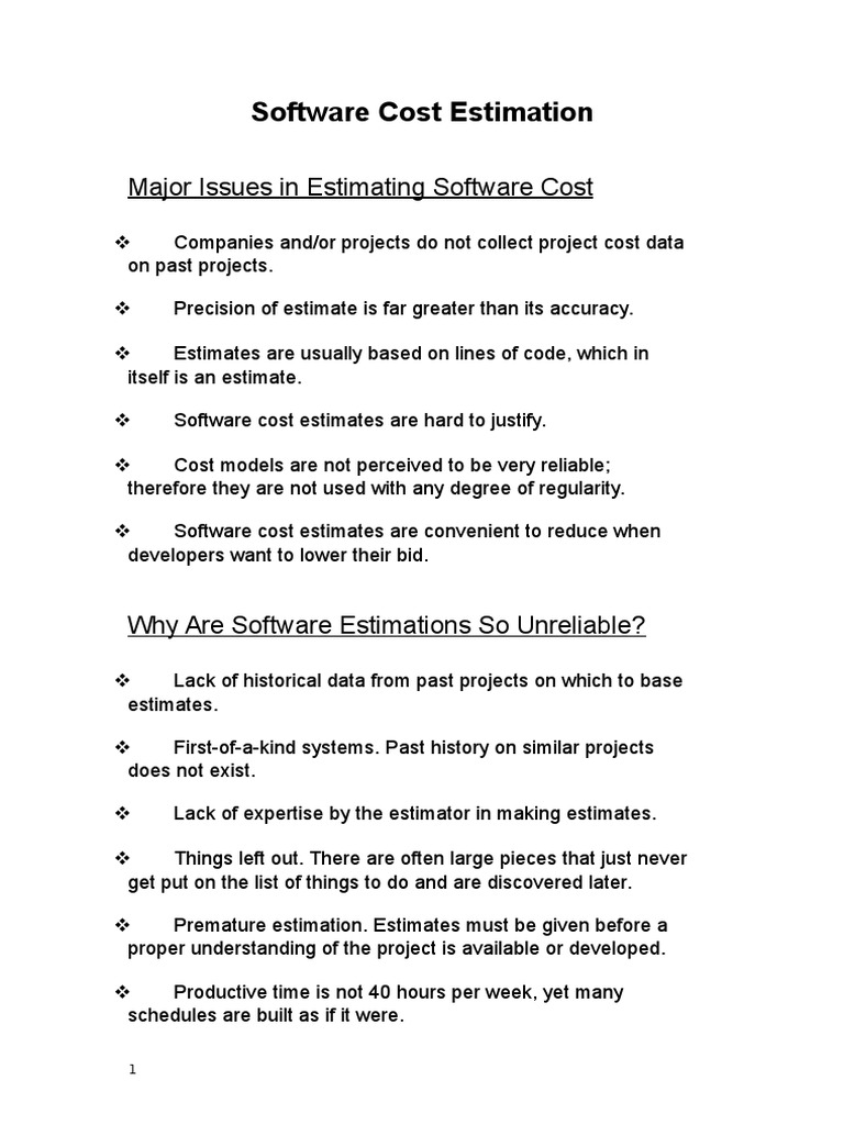 Software Cost Estimation PDF Systems Theory Computer Engineering