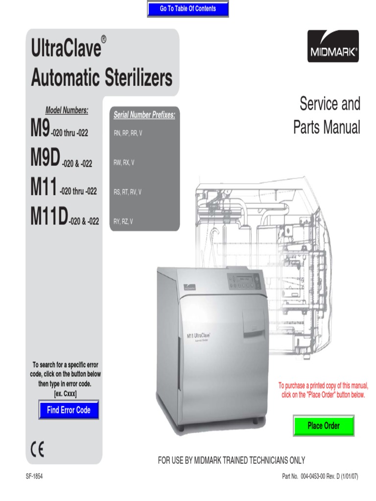 Autoclave Midmark M11 Manual de Servicio y Partes Thermostat Troubleshooting