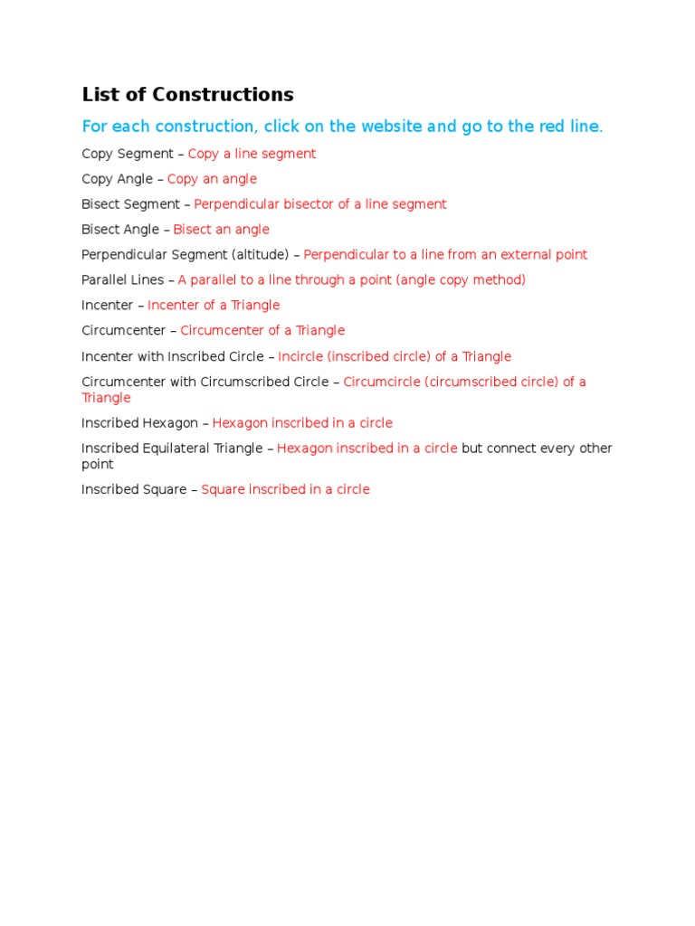 Essential Geometric Constructions Guide | PDF | Teaching Methods ...