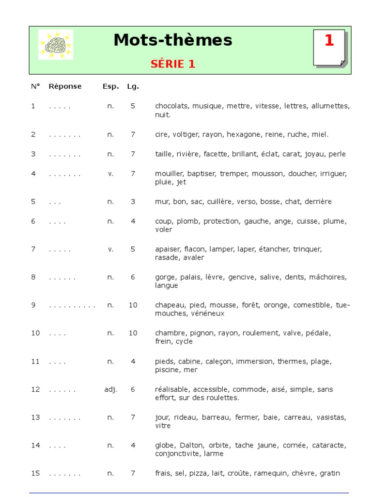 Mots Thèmes Élèves | PDF | La nature