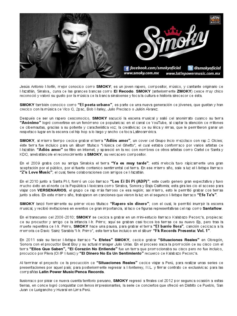 SMOKY: El Rapero de Sinaloa | PDF | Música hip-hop | Golpecitos
