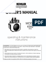 Kohler Owner's Manual K582