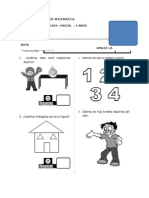 Examen Mensual de Matemática 4 Años