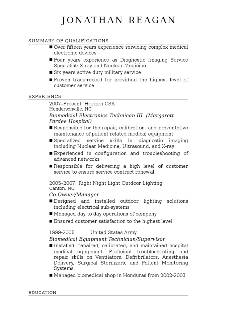 Resume Rough Draft Jonathan Reagan | PDF
