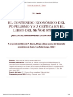 Lenin - El Contenido Económico Del Populismo