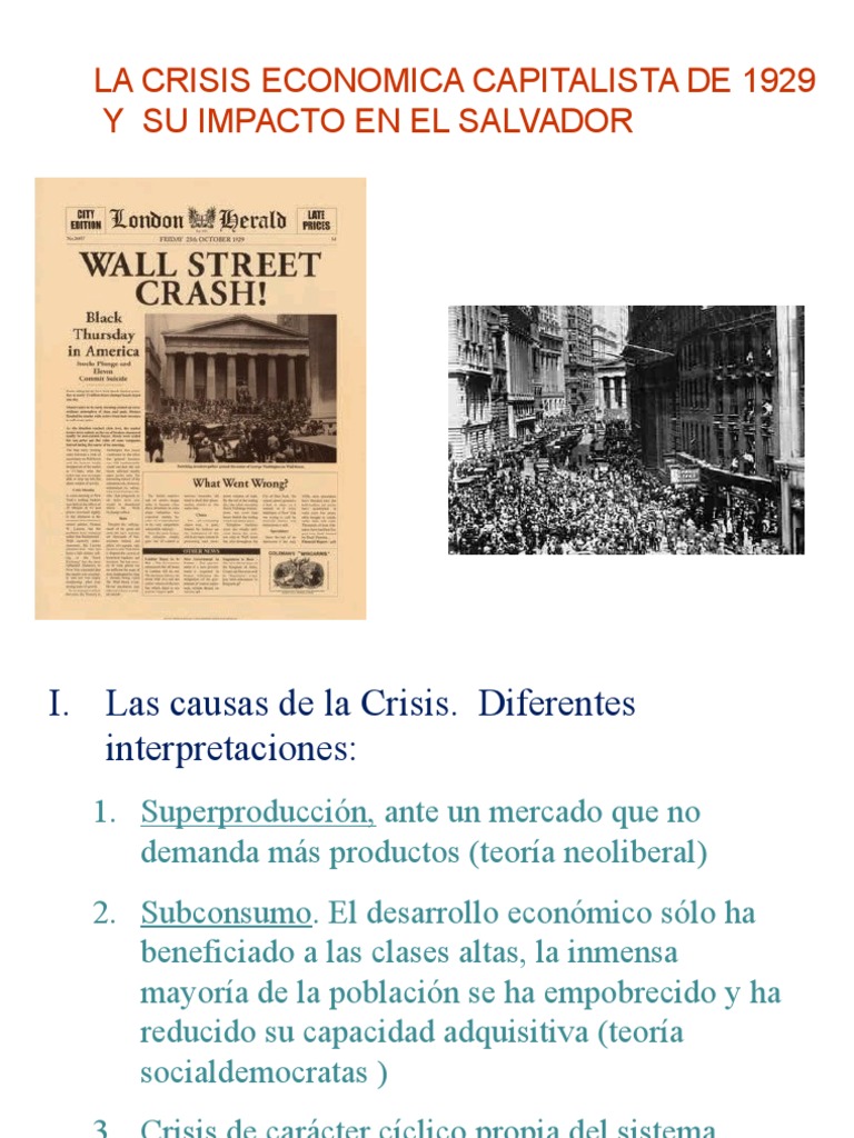 Impacto de la Crisis de 1929 en El Salvador | PDF | Superproducción ...