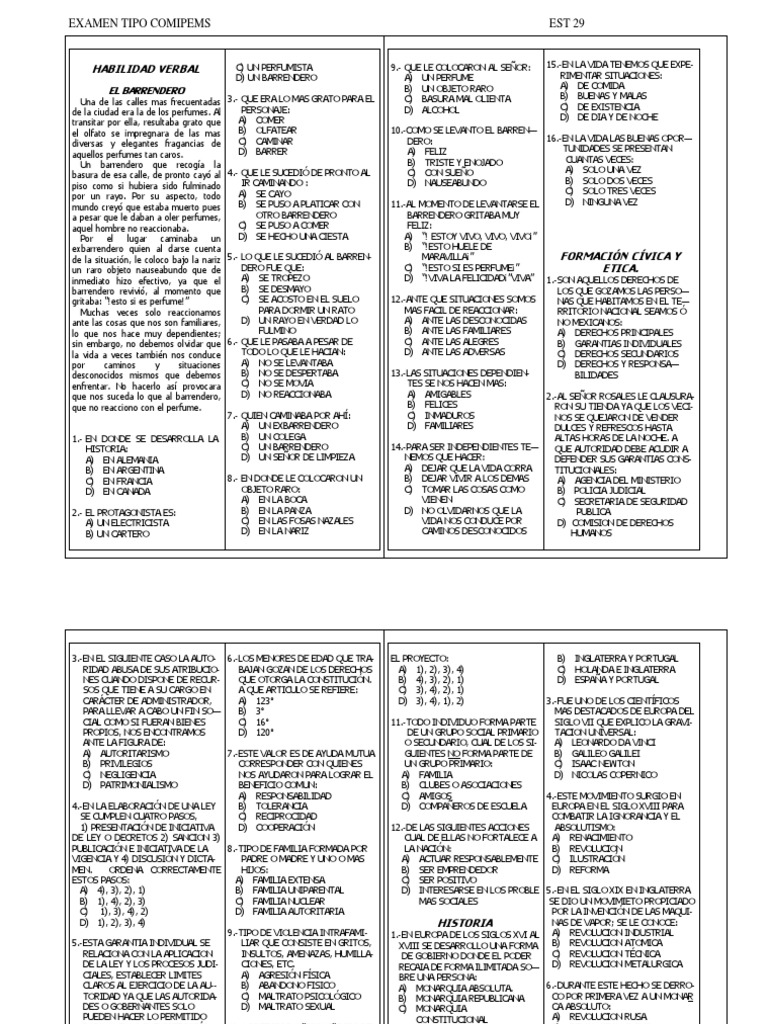Examen 6 COMIPEMS PDF