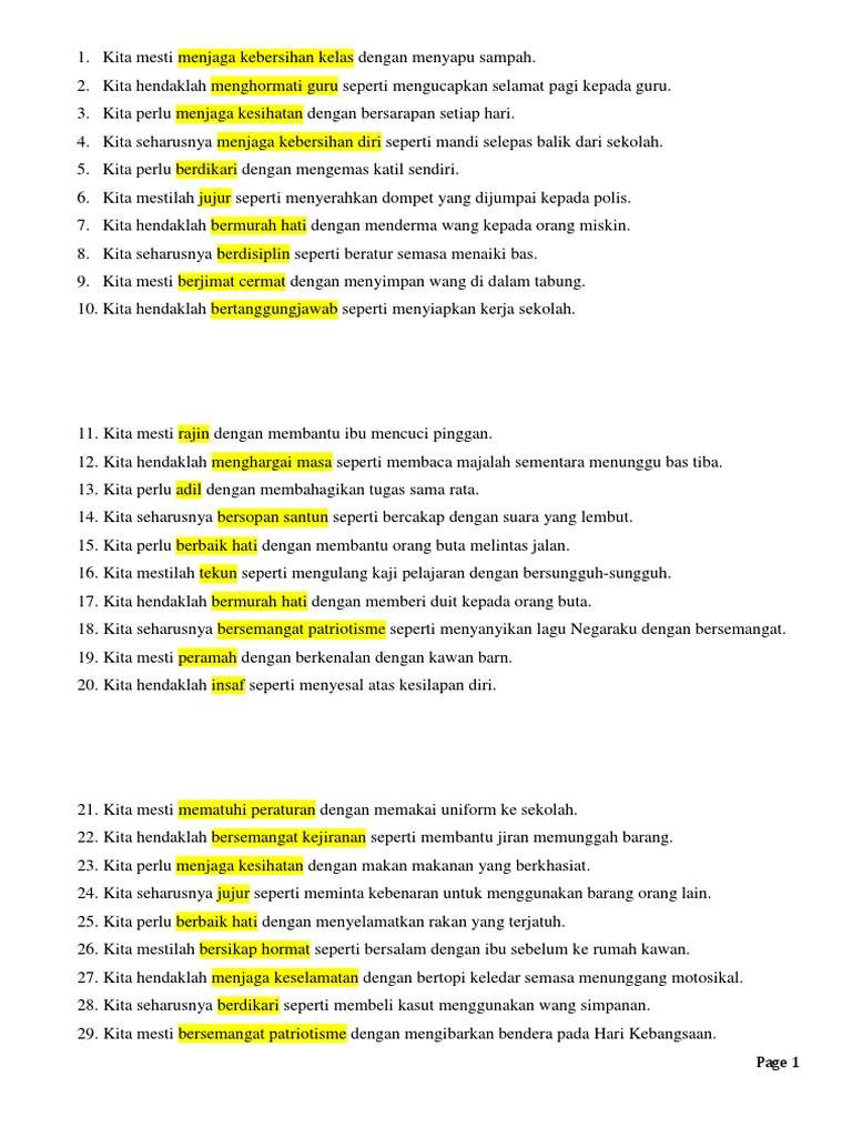 Jawapan Nilai Murni Pdf