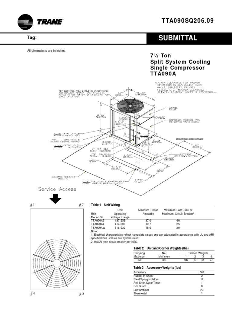 Aire 7,5 TON Trane | PDF | Gas Compressor | Air Conditioning