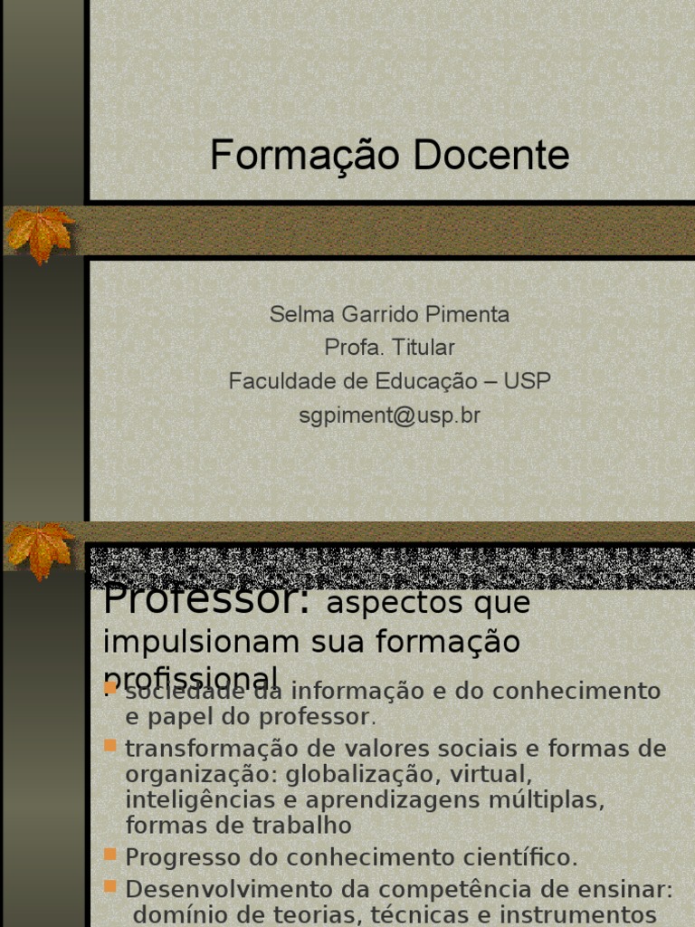 Formação - Selma Garrido Pimenta | PDF | Sociologia | Science