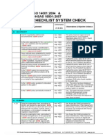 OHSAS 18001 and ISO 14001 System Checklist