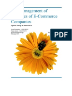 Management of Logistics For E-Commerce Companies