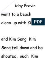 Last Friday Pravin Went To A Beach Clean-Up With Kinah: Text 1 (Set Induction + Presentation)