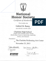 national honor society certificate of membership