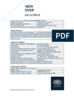 2015 Range Rover 5.0 HSE LE: Technical Data