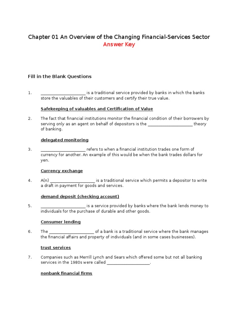 Overview of Banking Services and Trends | PDF | Federal Reserve System ...