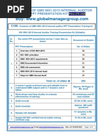 Download QMS 90012015 Internal Auditor Training PPT Presentation Kit by Global Manager Group SN282790320 doc pdf