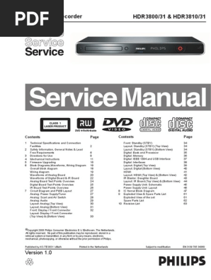Philips Hdr3800 Service Manual Mains Electricity Decibel