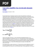 Log Ratio Amplifier Has Six Decade Dynamic Range