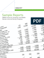 Sample Reports - MMAS Financial Template and Middle Market Internal Rating Template