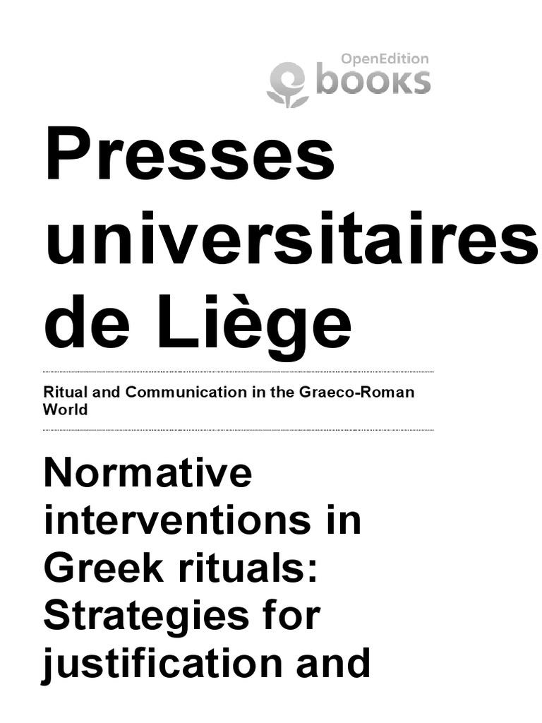 Ritual and Communication in The Graeco-Roman World - Normative ...