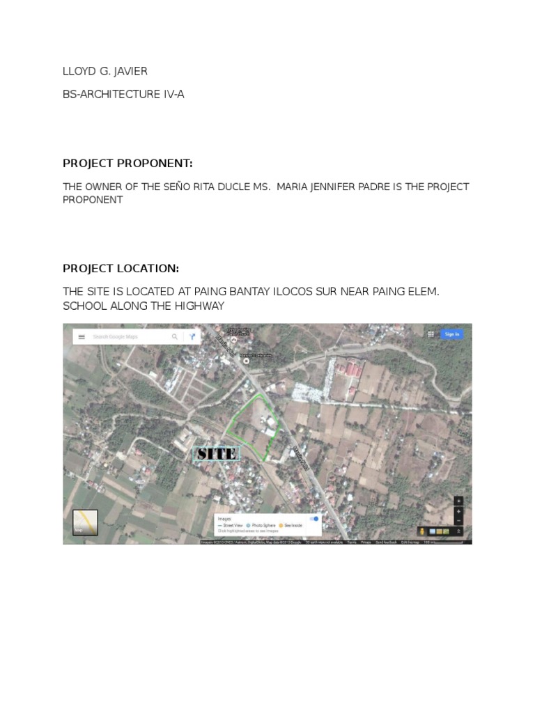 Lloyd G. Javier Bs-Architecture Iv-A: Project Proponent | PDF
