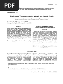 Distribution of Thysanoptera Species and Their Host Plants in Croatia