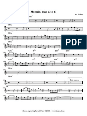 31 Moanin Sheet Music Alto Sax Pictures About Sheet Music