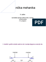 Tehnička Mehanika: 6. Vježbe Ravnoteža Općeg Sustava Sila U Ravnini: - Prosta Greda - IV. Program