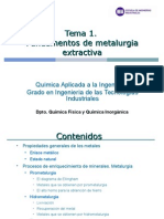 Tema 1. Fundamentos de Metalurgia Extractiva