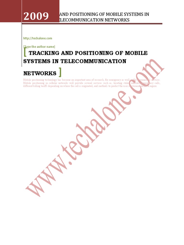 Tracking and Positioning of Mobile Systems in Telecommunication ...