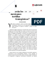 La Jornada- ¿Comerán Los Mexicanos Tortillas Transgénicas