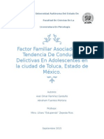 Factor Familiar Asociado A La Tendencia De Conductas Delictivas En Adolescentes en la ciudad de Toluca, Estado de México.