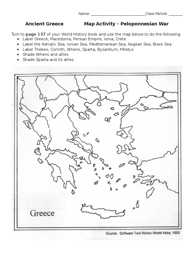 Ancient Greece Map Activity | PDF