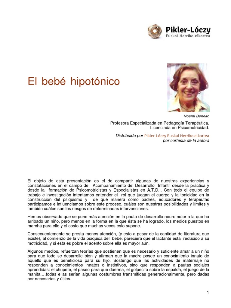 Noemi Beneito El Bebe Hipotonico | PDF | Psique (psicología) | Adultos