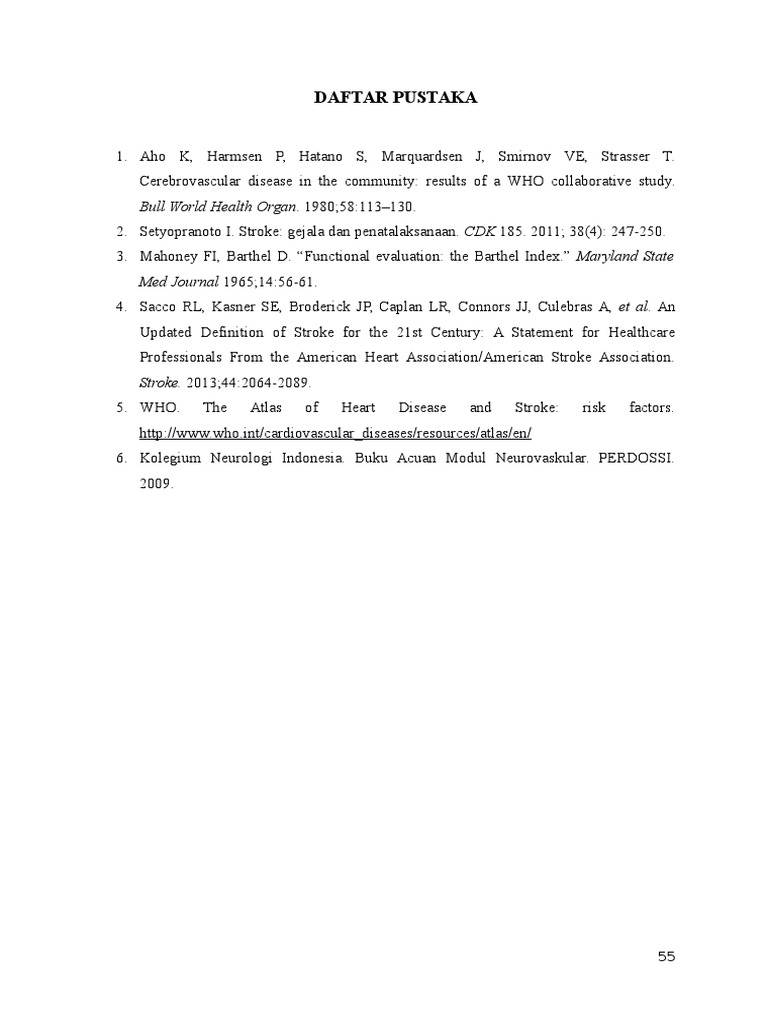 Stroke Research References List | PDF | Science & Mathematics