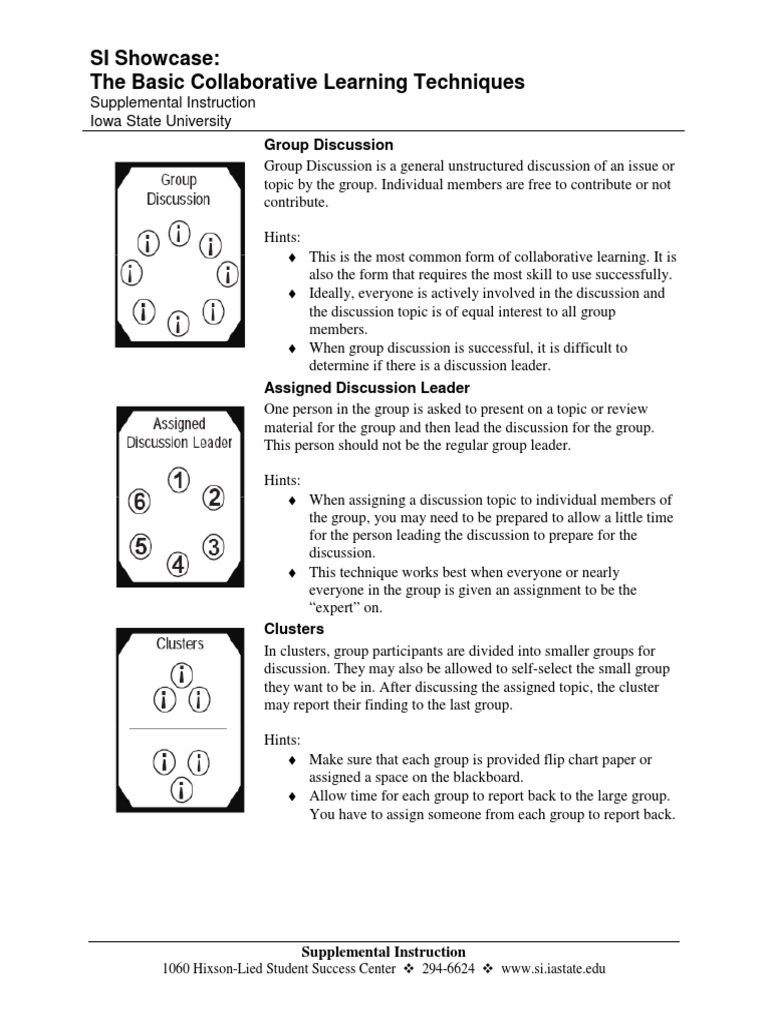 Basic Collaborative Learning Techniques | PDF