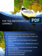 Top Ten Watershed Lessons Learned