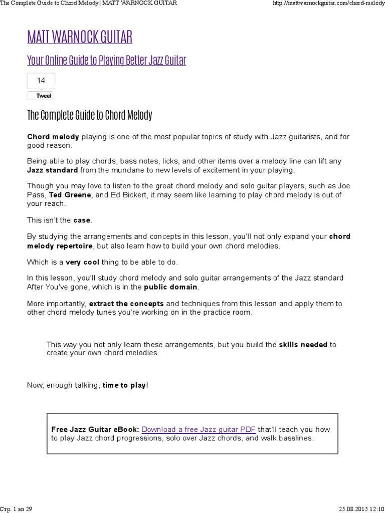 The Complete Guide To Chord Melody | PDF | Musical Forms | Music Theory