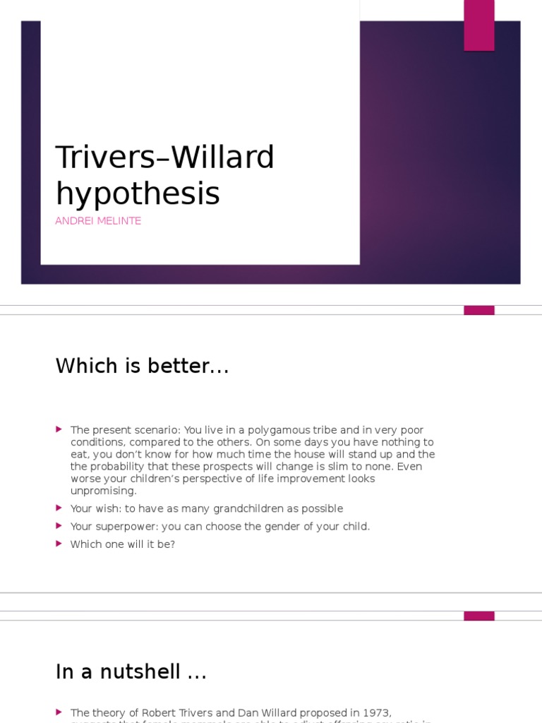 TriversWillard Hypothesis PDF Zoology Sexuality