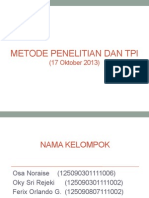 Metode Penelitian Dan Tpi: (17 Oktober 2013)