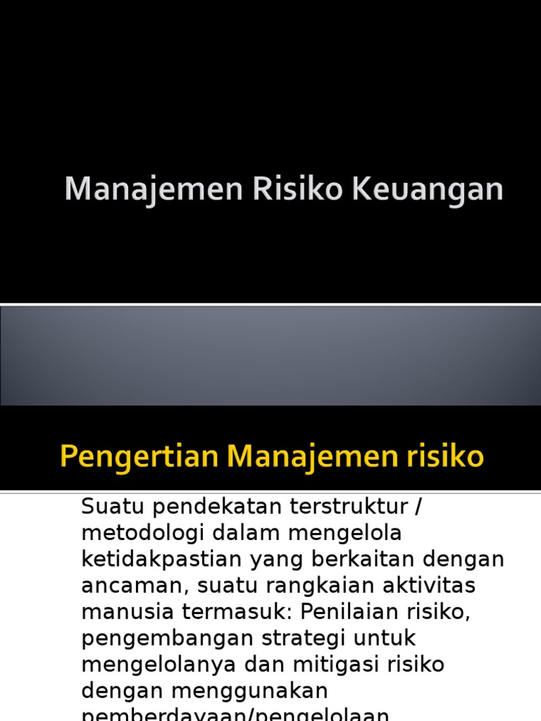 Ppt Manajemen Risiko Keuangan