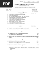 Apollo Group of Colleges: Cs 2354 - Advanced Computer Architecture