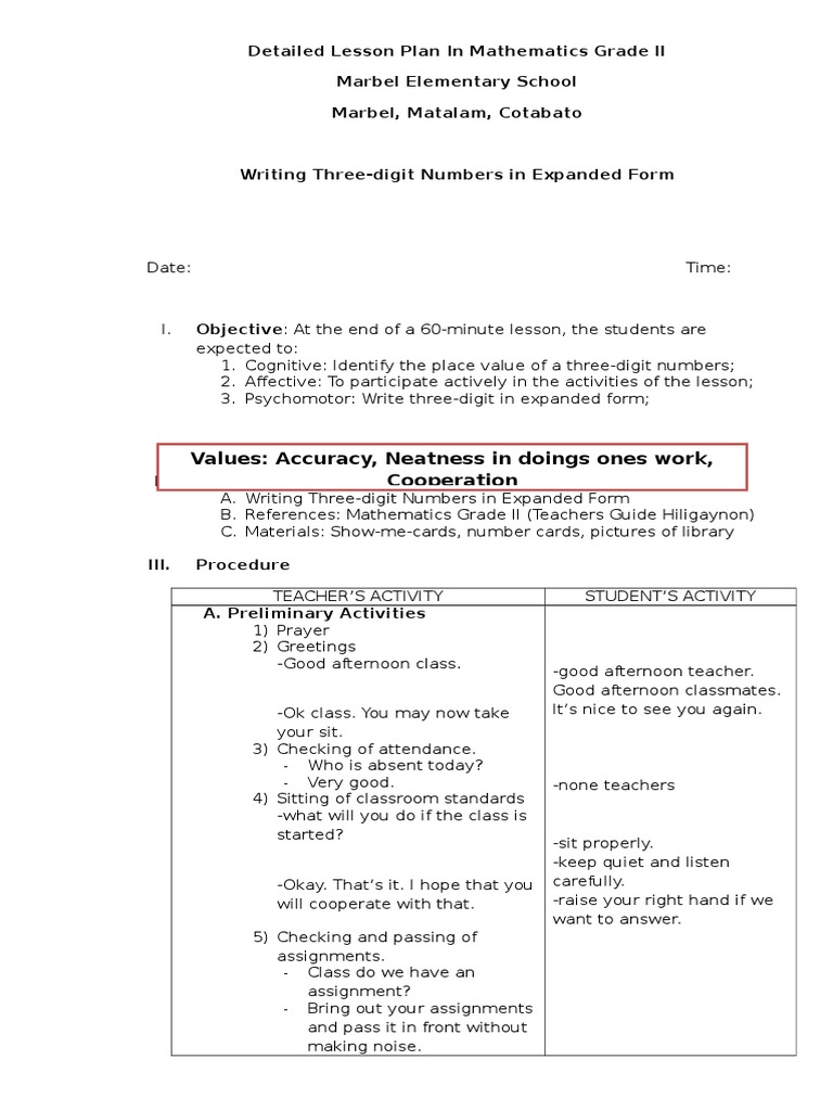 Detailed Lesson Plan in Mathematics Grade 2 | Lesson Plan | Quality Of Life