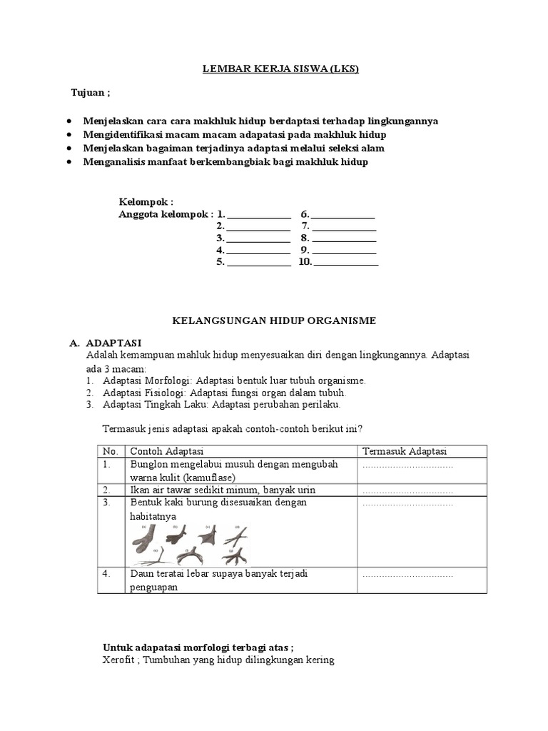 274551322 Lks Kelangsungan Hidup Organisme