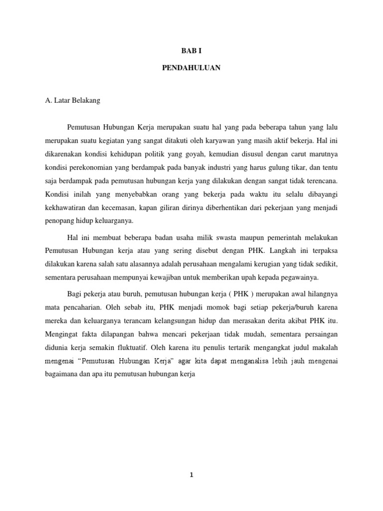 Hukum Ketenagakerjan Pemutusan Hubungan Kerja