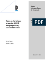 Marco Sectorial para Actuación de BID en Agua Potable y Saneamiento Rural