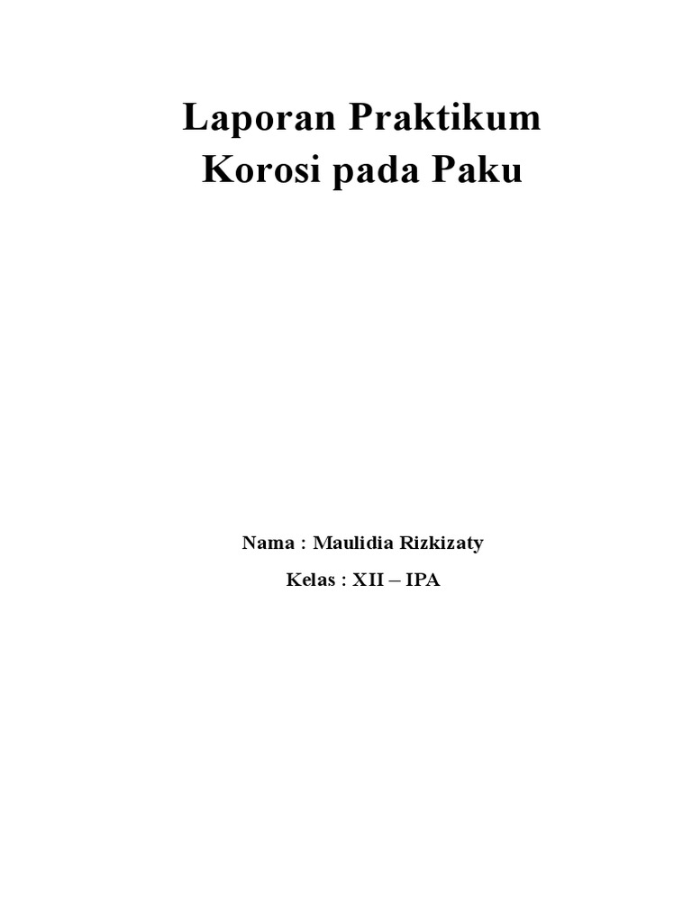 Laporan Praktikum Korosi Pada Paku