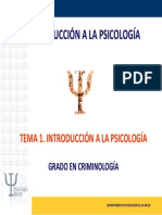 Tema 1. Introduccion A La Psicología.