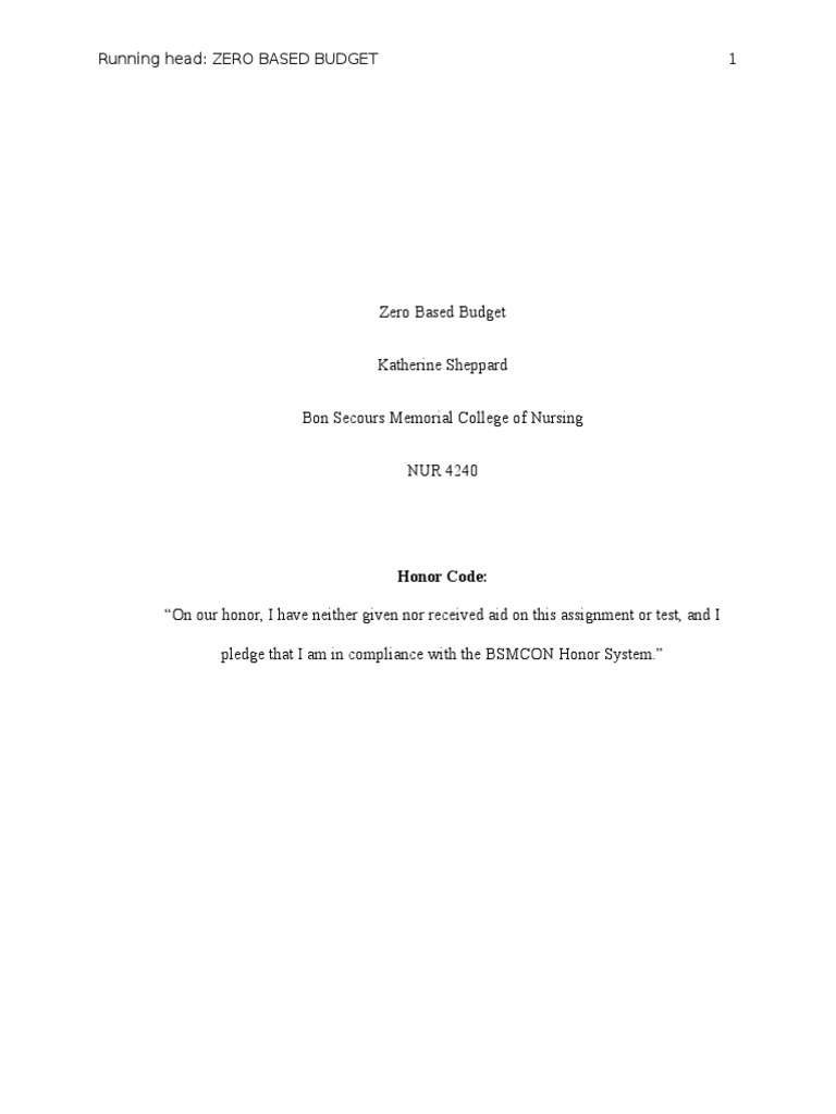 Zero Based Budget Paper Final | PDF | Spa | Employment